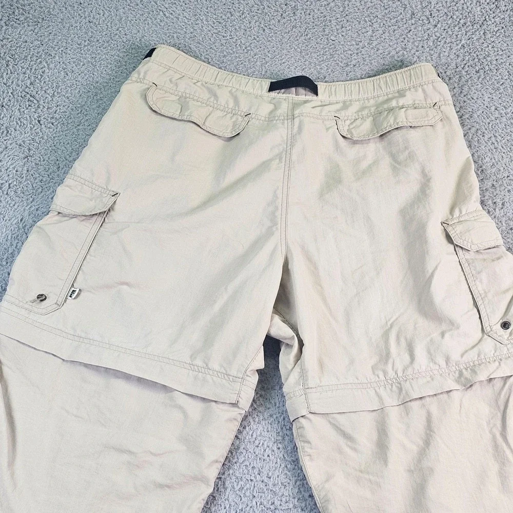 REI Pants Mens 36x32 Beige Nylon Convertible Cargo Hiking Outdoor Travel